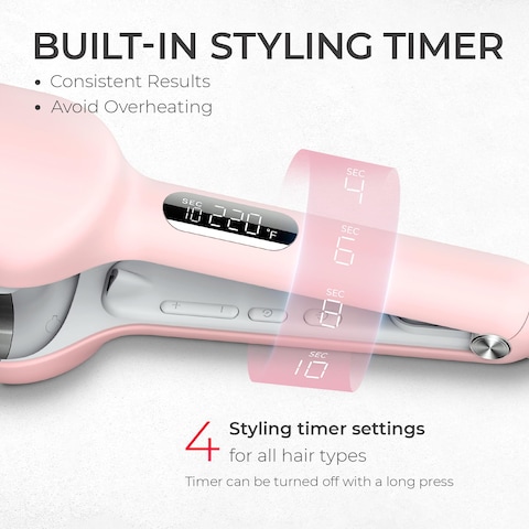 Waver Curling Iron Hair Crimper  TYMO ROVY Beach Waves Curling Wand Ionic Deep Waver Hair Curler Tool with Ceramic 3 Barrel for Women Dual Voltage AntiScald Easy to Use 125 Inch Pink