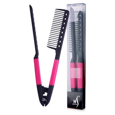 Herstyler Straightening Comb For Hair  Flat Iron Comb For Great Tresses With A Firm Grip Pink
