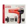 KISS 1875 Watt Pro Tourmaline Ceramic Hair Dryer Styling Edition 3 Heat Settings 2 Speed Settings Cool Shot Button 7 Blow Dryer Accessories Included 2Year Warranty  Red