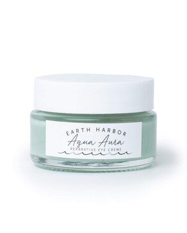 Earth Harbor  AQUA AURA Reparative Eye Creme  Renew  Nourish  Blue Tansy  Seaweed Collagen  PlantBased and Ethical Trade  12 oz