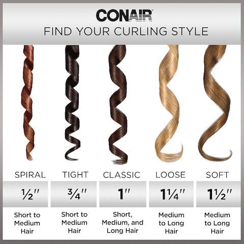 Conair Instant Heat 1Inch Curling Iron 1inch barrel produces classic curls  for use on short medium and long hair