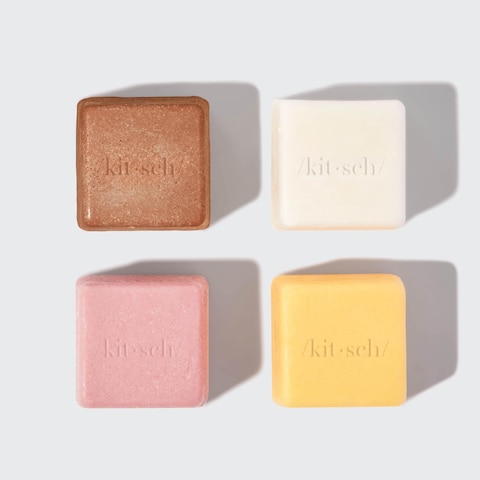 Kitsch 4pc Sampler Set  Rice Shampoo Bar Growth Castor Oil Shampoo Bar Coconut Oil DeepMoisturizing Hair Conditioner Bar Zero Waste
