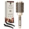 AIMIKE Round Hair Brush Nano Thermal Ceramic  Ionic Tech 21 Inch Barrel with Boar Bristles for Enhanced Texture Golden Hair Drying Styling Curling and Shine  4 Free Clips