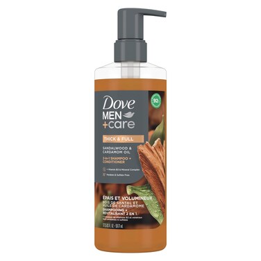 Dove MenCare 2in1 Shampoo  Conditioner Sandalwood  Cardamom Oil for Thick  Full Hair  Vitamin B3  Mineral Complex 175 oz