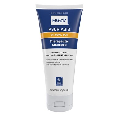 MG217Psoriasis Shampoo with Coal Tar Therapeutic Scalp Treatment Controls Itching Scaling Flaking Scale Buildup Psoriasis Scalp Treatment 3 Coal Tar Shampoo and Conditioner 8floz