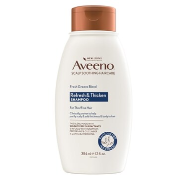 Aveeno Fresh Greens Blend Natural Volumizing Shampoo Cucumber Rosemary for Fine Hair 12 fl oz