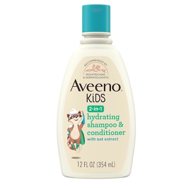 Aveeno Kids 2in1 Hydrating Shampoo  Conditioner Gently Cleanses Conditions  Detangles Kids Hair Formulated With Oat Extract For Sensitive Skin  Scalp Hypoallergenic 12 fl oz
