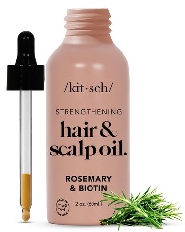 Kitsch Rosemary Oil for Hair Growth  Healthy Scalp Pre Wash Scalp  Hair Oil Infused with Biotin Hair Growth Serum  Hair Strengthening Treatment Nourishing  Volumizing in Recycled Bottle 60 mL