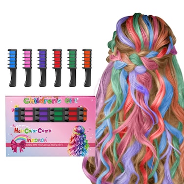 New Hair Chalk Comb Temporary Hair Color Dye for Girls Kids Washable Hair Chalk for Girls Age 4 5 6 7 8 9 1012 Birthday Christmas Cosplay Hair DIY Party