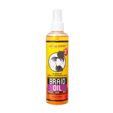 AllDay Locks Braid Oil  Soothes Moisturizes Dry  Itchy Scalp  Nourishing Soothing Protecting Oil  Rejuvenates  Refreshes Braids Locks Twists Cornrows  8 oz