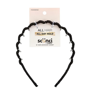 Conair Scunci Effortless Beauty Zig Zag headband  hair accessories for women  hairpin headband  black headband  1 Count