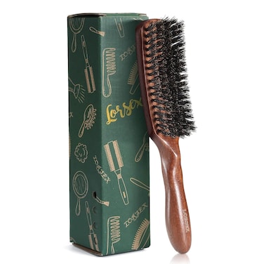 Hair brush for Men Boar Bristles Brush for Fine Thin Medium Hair Nature Boar Hairbrush for Beard Styling