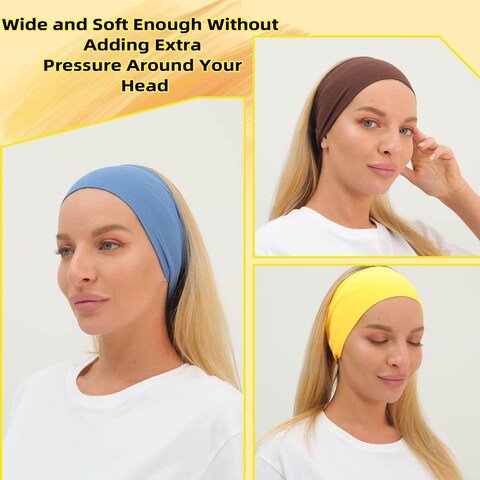 RITOPER Workout Wide Headbands for Women Non Slip Super Soft Yoga Running Exercise Head Bands Elastic Sweat Band Hair Bands for Womens Hair Womens Headbands Hair Wrap
