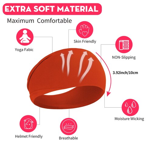RITOPER Workout Wide Headbands for Women Non Slip Super Soft Yoga Running Exercise Head Bands Elastic Sweat Band Hair Bands for Womens Hair Womens Headbands Hair Wrap