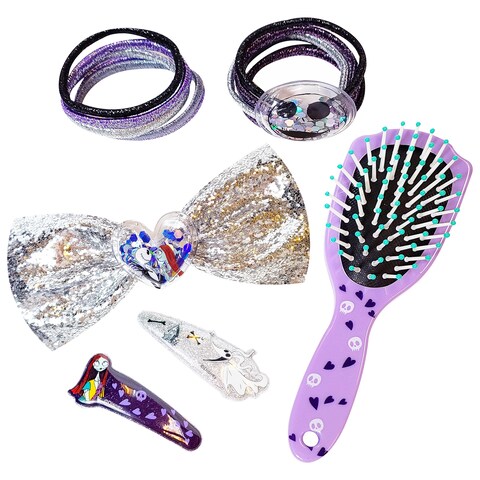 Nightmare Before Christmas Hair Accessory Set Brush Bow PVC Snaps Lurex Elastics