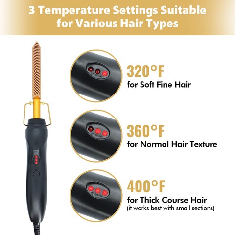 DolahairElectric Pressing Comb for Wigs  Hair Straightener with Lace Front Melting Band and Wig Installation Kit