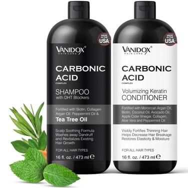 Carbonic Acid Shampoo and Conditioner for Men and Women Deep Moisturizing Conditioner Thickens Softens  Smooths Set for Hair Growth and Repair Made in USA  16 Fl Oz Each