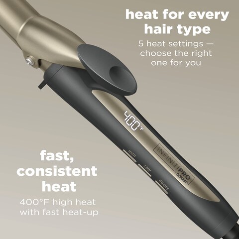 INFINITIPRO BY CONAIR Tourmaline Ceramic 1inch Curling Iron 1inch Digital Curling Iron 1inch barrel produces classic curls for use on short medium and long hair