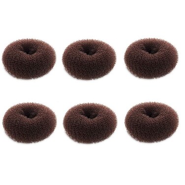 Extra Small Bun Makers for Kids 6 PCS Chignon Donut Sock Forms for Girls Mini Doughnut Shapers for Short and Thin Hair 2 Inch Dark Brown