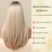 Honygebia Long Blonde Wig with Bangs  Ombre Dark Root Blonde Wigs for White Women Striaght Wavy Synthetic Heat Resistant Hair Natural Cute Wigs for HalloweenChristmasCosplayParty