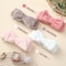 VITEVER 4 Pack Spa Headband for Washing Face Girls Makeup Bow Tie Hair Band Microfiber Women Headbands Elastic Headband to Skincare Gifts for Teen Girls White Brown Rose Pink Light Pink