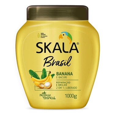 SKALA  Brasil  Creme de Tratamento 2 em 1 Banana e Bacuri 1 Kg  Banana and Bacuri 2 in 1 Treatment Cream Net 3527 Oz