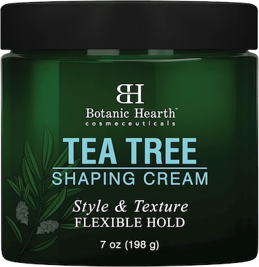 Botanic HearthTea Tree Shaping Cream Hair Styling Cream with Collagen  Biotin  Style  Texture Strong  Flexible Hold for All Hair Types  Men and Women  Made in USA  7 oz