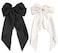 SUSULU Hair Bows for Women Oversized Black White Hair Bow Clips Big Hair Bow Long Tail Large Satin Silky Hair Ribbon Bow Clip Ponytail Hair Accessories for Adult TeensPack of 2