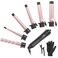 6in1 Curling Iron Professional Instant Heat Up Hair Curling Wand Set with 6 Interchangeable Ceramic Barrels 035 to 125 and 2 Temperature Adjustments Heat Protective Glove  2 Clips