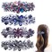 4 PCS Hair Barrettes for Women Ladies Flower Crystal Rhinestones Barrettes Pearl Spring Hair Clip Accessories Women Fashion Ponytail Holders Barrettes for Daily Wear Mothers Day present