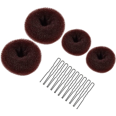 Donut Bun Maker MORGLES Bun Maker for Hair Ring Style Bun Maker Set with 4PCS Donut Bun 10PCS Black Hair Pins
