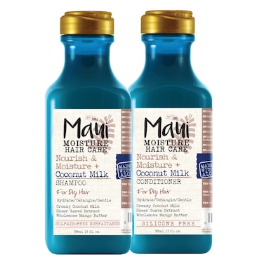 Maui Moisture Nourish  Moisture  Coconut Milk Shampoo  Conditioner to Hydrate and Detangle Curly Hair Lightweight Daily Moisturizing Shampoo Vegan Silicone  ParabenFree 13 Fl Oz