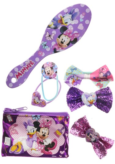 TownleyGirl Minnie Mouse Hair Set Includes Hair Brush Hair Bows and Hair Clips 7 CT