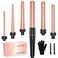 Long Barrel Curling Iron Wand Set BESTOPE PRO 6 in 1 Curling Wand Set with Ceramic Barrel for LongMedium Hair 035125 Interchangeable Hair Wand Curler Dual Voltage Include Glove  Clips