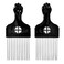 2 Pack Hair Picks for Afro Curly Hair Styling  Metal Hairdressing Tools for Women and Men Black
