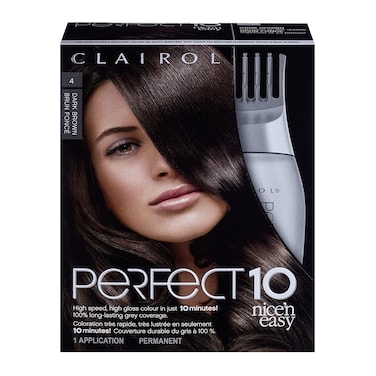 ClairolNicen Easy Perfect 10 Permanent Hair Dye 4 Dark Brown Hair Color Pack of 1