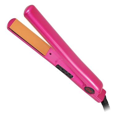 CHITourmaline Ceramic Hair Straightening Flat Iron  1 Plates  Pure Pink  Professional Salon Model Hair Straightener