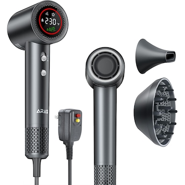 Hair Dryer Negative Ionic Blow Dryer with 140 000 RPM Professional HighSpeed Blow Dryer Brushless Motor for Fast Drying Low Noise ThermoControl Hairdryer with Magnetic Nozzle