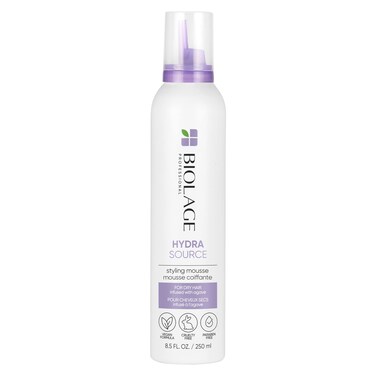 Biolage Hydra Source Styling Mousse  Provides Body  Natural Movement  Medium Hold  For Dry Hair  ParabenFree  Vegan  85 Fl Oz