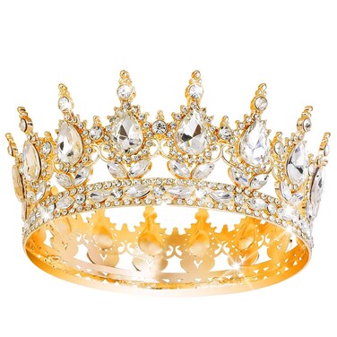 Queen Crown Rhinestone Wedding Crowns and Tiaras for Women Costume Party Hair Accessories Princess Birthday Crown Crystal Bridal Crown Gold White Crown