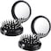 Boao 2 Pack Foldable Travel Mirror Hair Brushes Round Portable Folding Pocket Hair Brush Mini Hair Comb Compact Travel Size Hair Massage Comb for Men WomenBlack