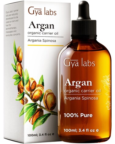 Gya LabsOrganic Argan Oil for Hair  Pure ColdPressed Moroccan Argan Oil for Skin  Face  Moisturizing Argan Hair Oil for Lotions Soaps  Hair Conditioners 34 fl oz