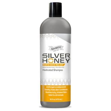 Absorbine Silver Honey Rapid Skin Relief Medicated Shampoo Medical Grade Manuka Honey  MicroSilver BG Rejuvenating Soothing  Hydrating 16 fl oz