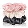 Celestial Silk Mulberry Silk Scrunchies for Hair Charcoal Pink Ivory