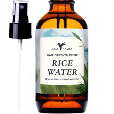 Rice Water For Hair Growth by Baja Basics Thickness Strength Shine  Leavein Conditioner for Scalp Dry Split End Moisturizer  Mist Spray for Curly Straight Thick Thin Hair 4oz