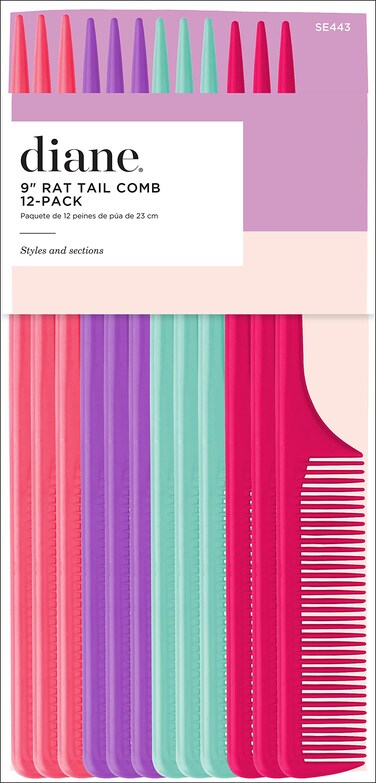 Diane SE443 Rat Tail Combs  12 Count Pack of 1