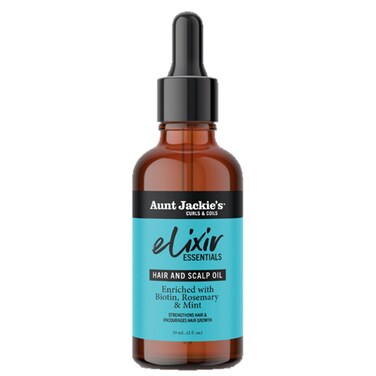 Aunt JackiesElixir Essentials Hair  Scalp Oil Enriched with Biotin Rosemary  Mint Nourishes Thickens  Supports Hair Growth 2 oz
