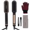 Negative Ionic Hair Straightener Brush with 9 Temp Settings 30s Fast Heating Hair Straightening Comb with LED Display AntiScald  AutoShut Off Hair Brush Straightener for Women Black