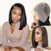 Hair 12 Inch 13X6 Bob Wig Human Hair Frontal Lace Wig Glueless Wig 150 Density Straight Short Bob Wigs for Black Women Deep Side Part Bob Wig Transparent Wigs 13x6 Bob Wig