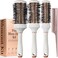 LILY ENGLANDRound Hair Brush Set 4 Piece Professional Blow Dry Kit with 3 Round Brushes and Comb for Styling Beauty Gifts Sets for Women